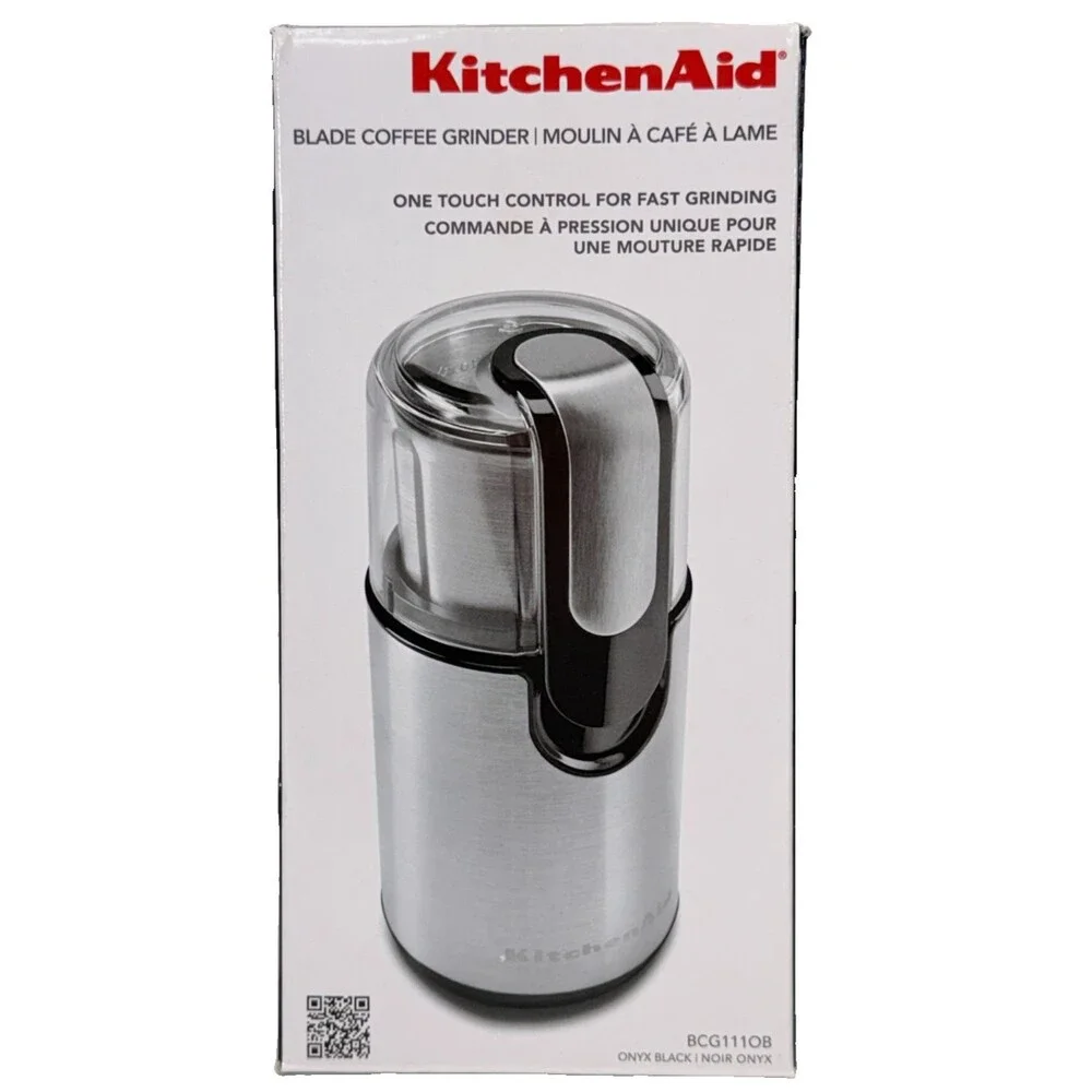 KitchenAid BCG111OB Blade Coffee Grinder Onyx Black Stainless Steel New in Box